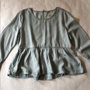 Bell Sleeve Denim Top